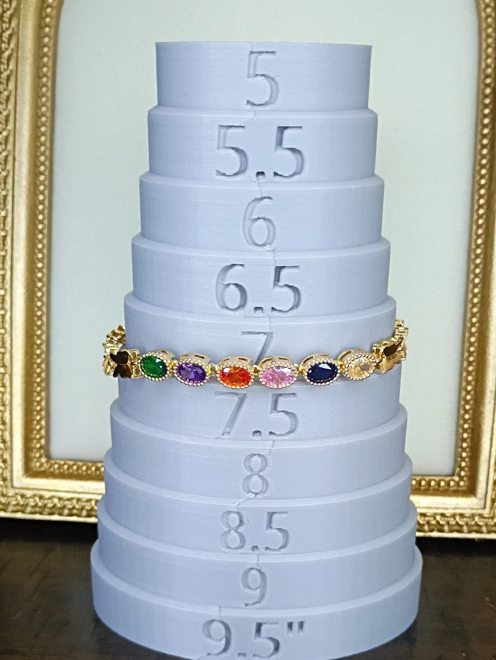 New Gold Plated Multicolor Gemstone Bracelet - Women Jewelry